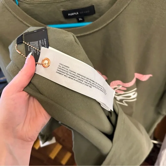 NWT Purple Brand Double Trouble olive tshirt sz XL - Picture 4 of 7